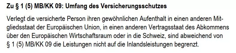 Krankenversicherung für Diplomaten- Umfang des Versicherungsschutzes