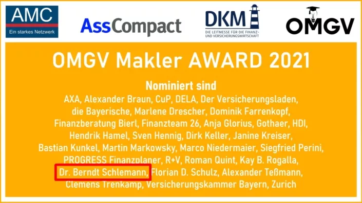 OMGV Makler Award Nominierten