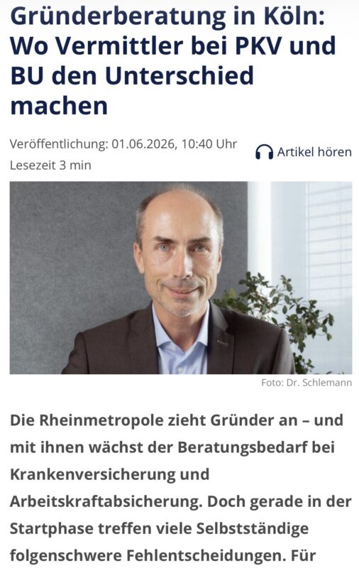 Presse und Medienberichte Cash.Online PKV BU
